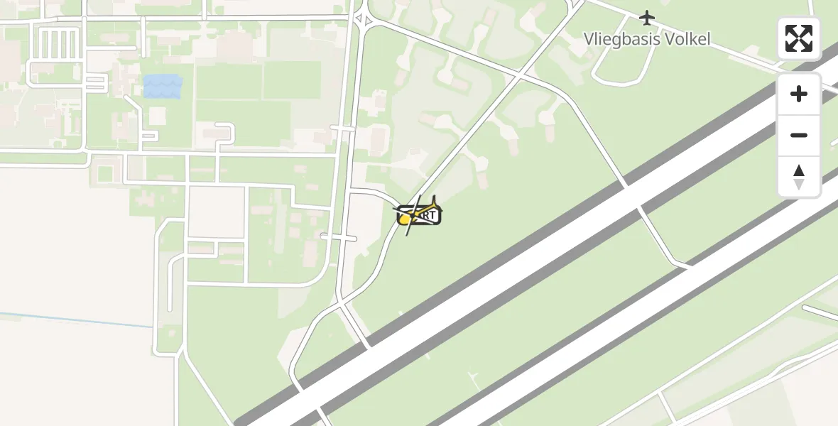 Routekaart van de vlucht: Lifeliner 3 naar Vliegbasis Volkel, Zeelandsedijk