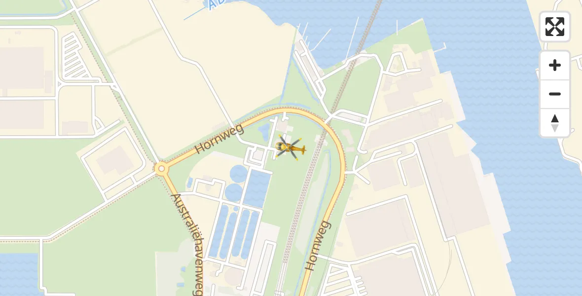 Vluchtroute Traumahelikopter van Amsterdam Heliport naar Amsterdam Heliport