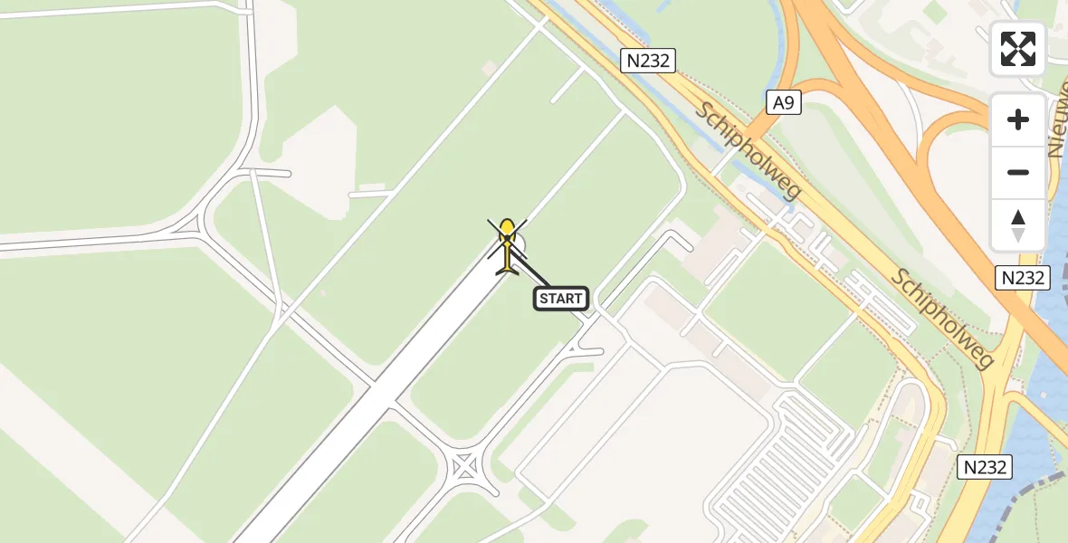 Vluchtroute Politiehelikopter van Schiphol naar Schiphol