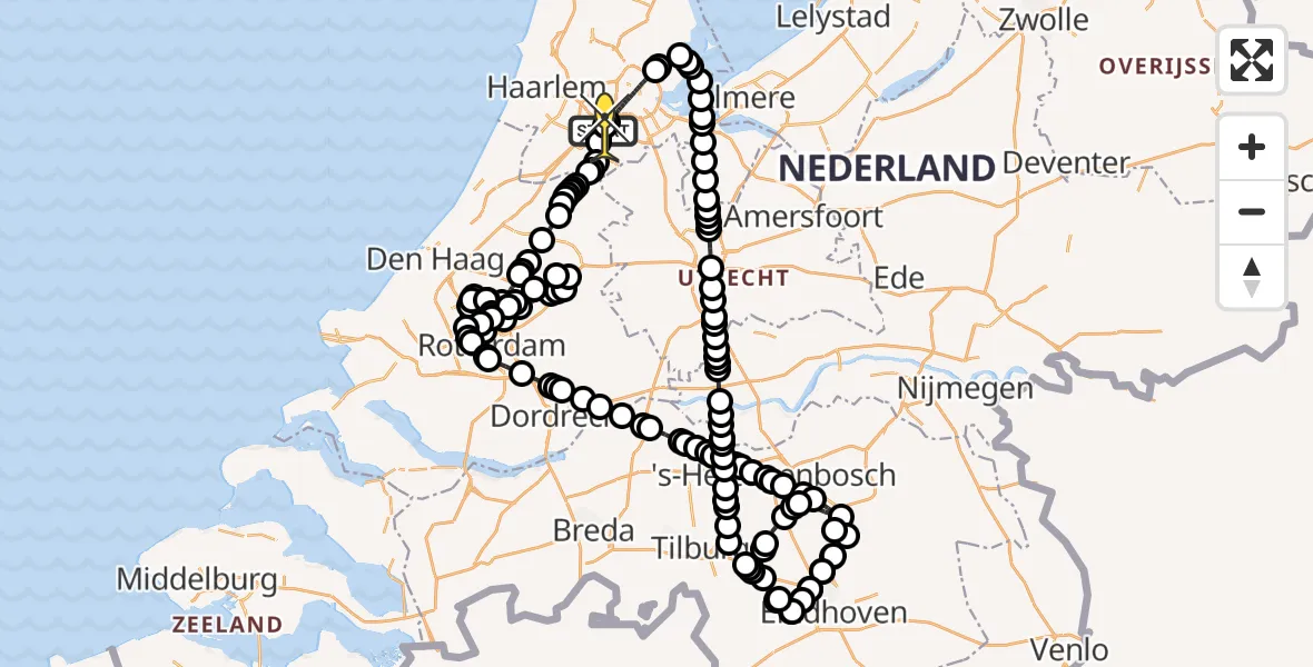 Routekaart van de vlucht: Politieheli naar Schiphol, Westerkimweg