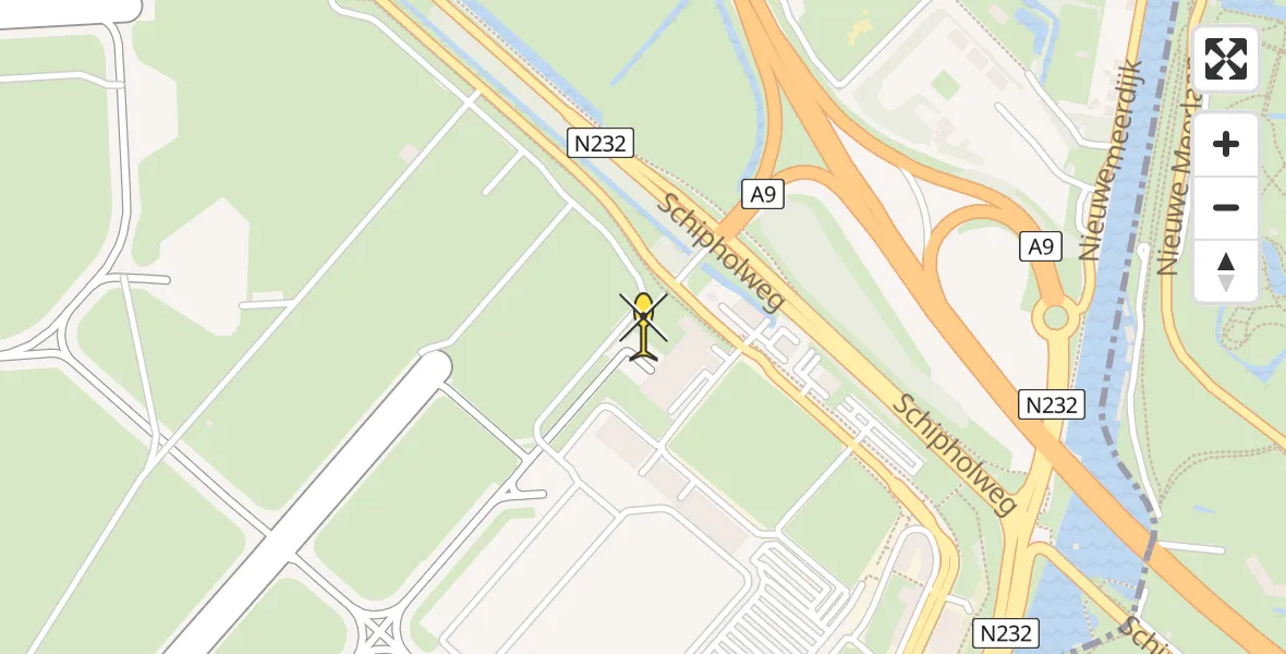 Vluchtroute Politiehelikopter van Schiphol naar Schiphol