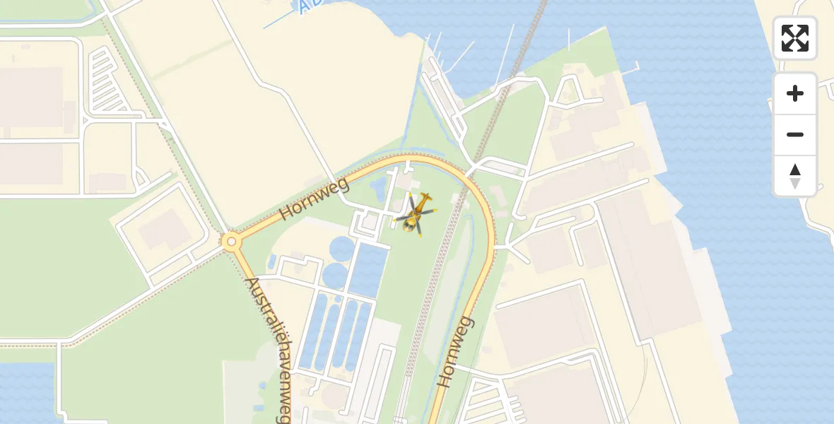 Vluchtroute Traumahelikopter van Amsterdam Heliport naar Amsterdam Heliport
