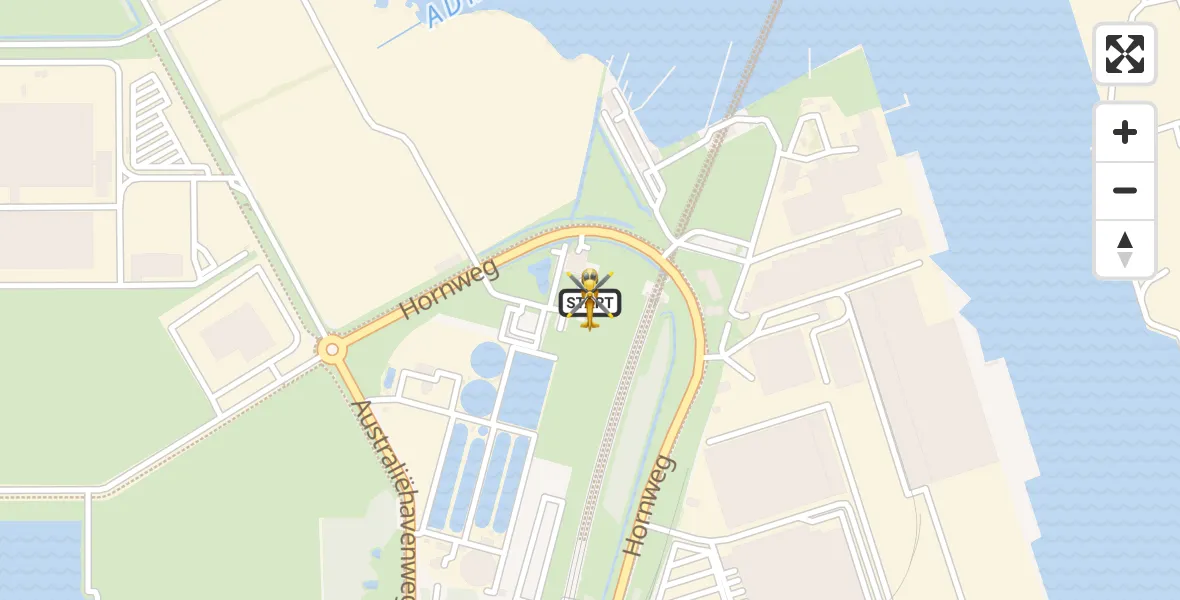 Vluchtroute Traumahelikopter van Amsterdam Heliport naar Amsterdam Heliport