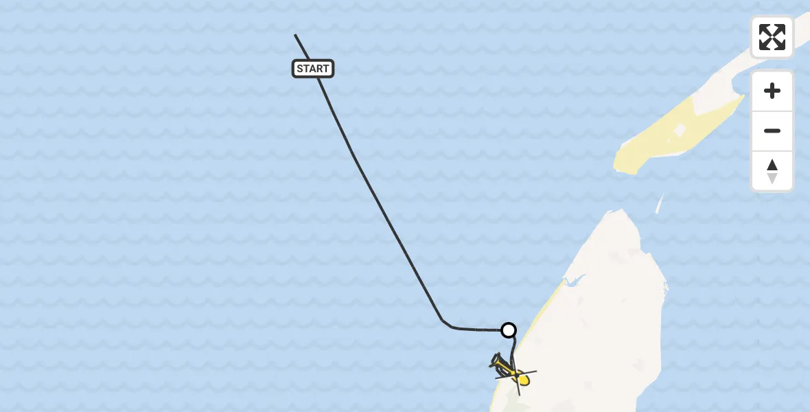 Routekaart van de vlucht: Kustwachthelikopter naar De Koog, Ruijslaan