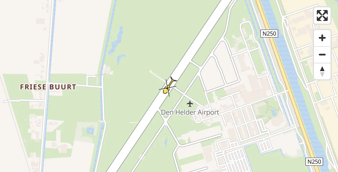 Vluchtroute Kustwachthelikopter van Vliegveld De Kooy naar Vliegveld De Kooy