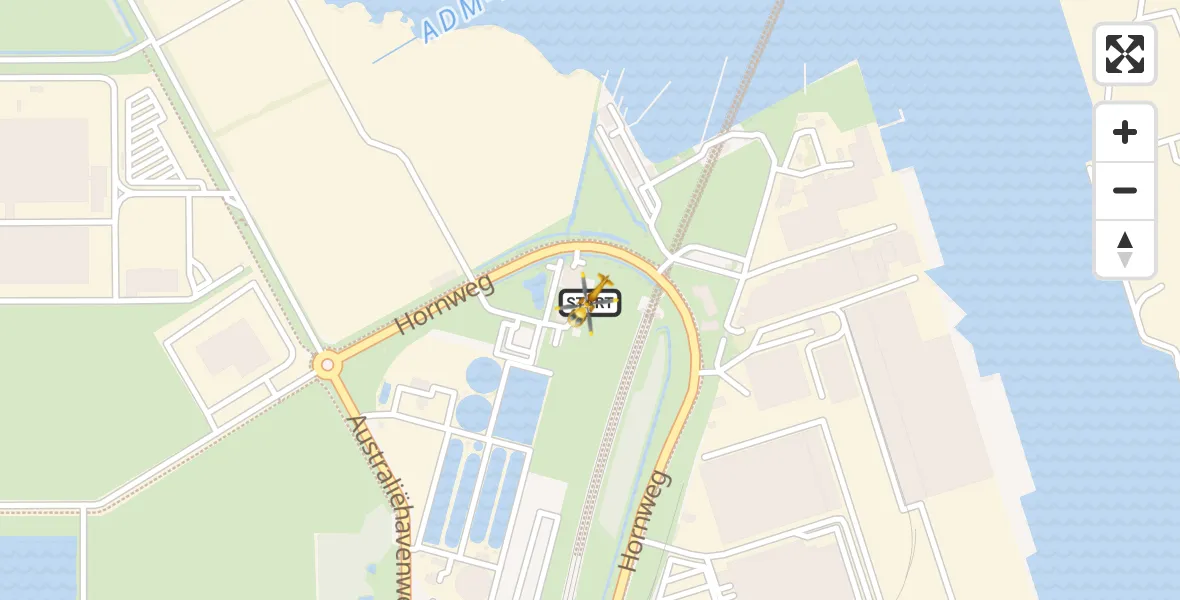 Vluchtroute Traumahelikopter van Amsterdam Heliport naar Amsterdam Heliport