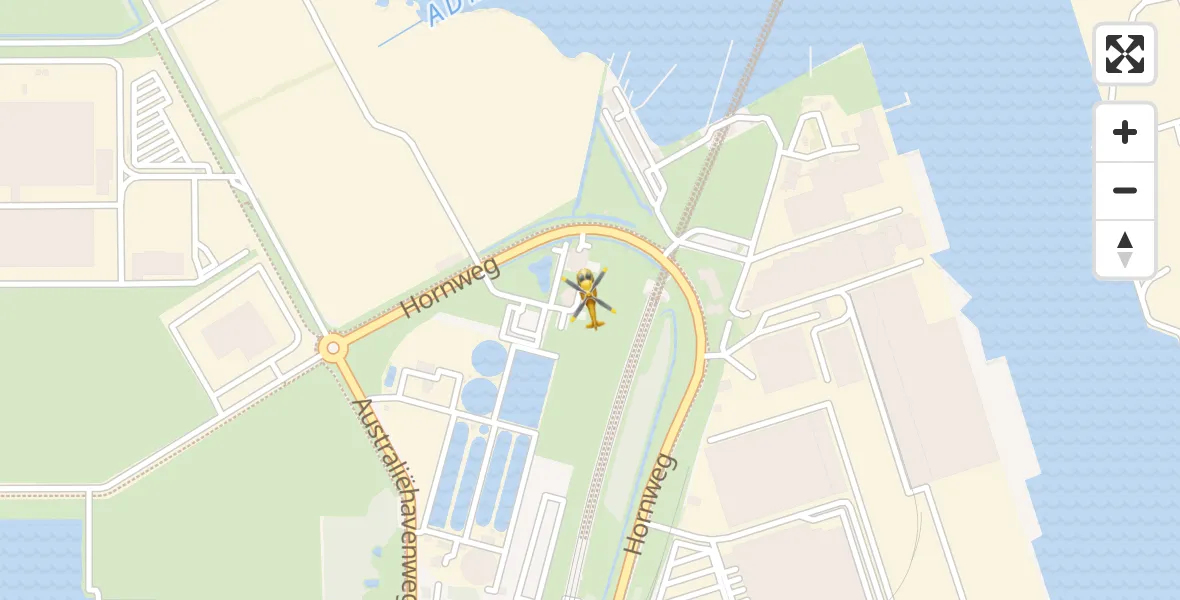 Vluchtroute Traumahelikopter van Amsterdam Heliport naar Amsterdam Heliport
