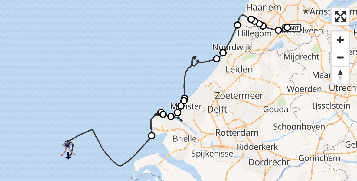 Vluchtroute Politiehelikopter Schiphol - , 30 januari 2025, 08:17