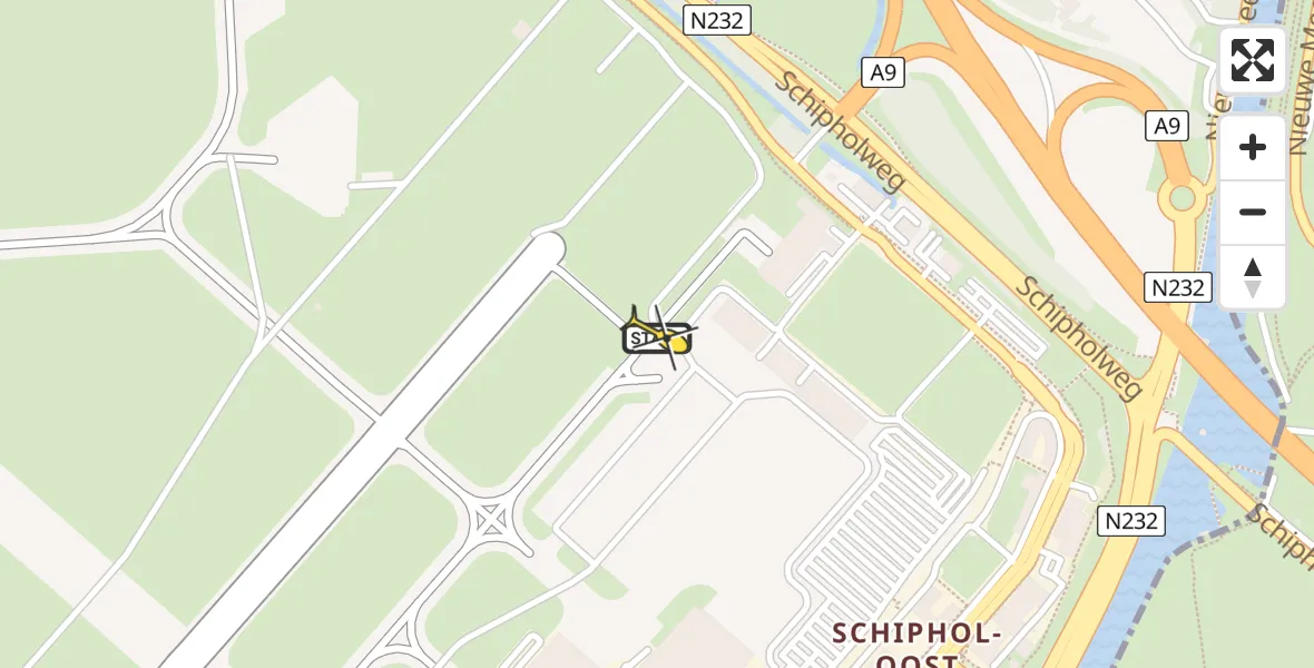 Vluchtroute Politiehelikopter van Schiphol naar Schiphol