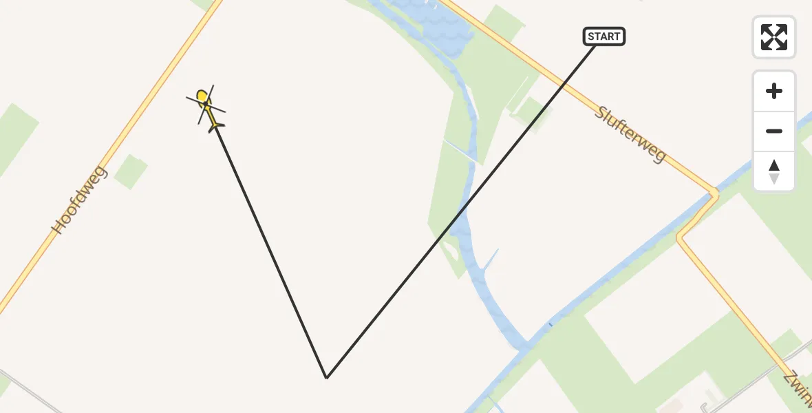 Routekaart van de vlucht: Politiehelikopter naar Texel International Airport, Schorrenweg