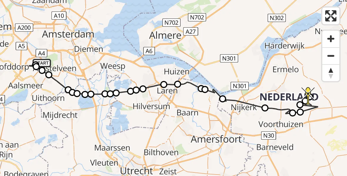 Routekaart van de vlucht: Politieheli naar Ermelo, Ceintuurbaan