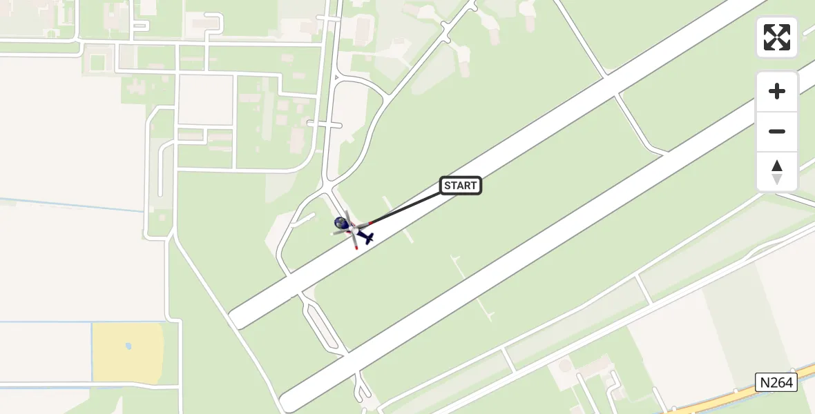 Vluchtroute Politiehelikopter van Vliegbasis Volkel naar Vliegbasis Volkel