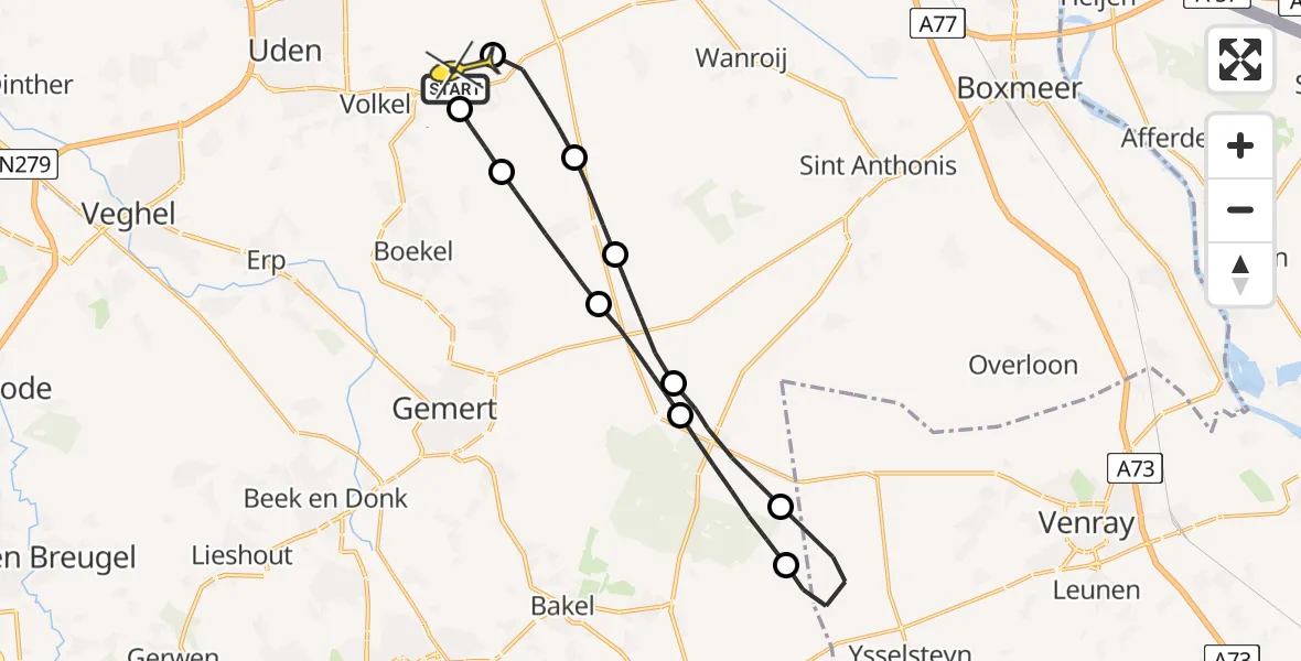 Routekaart van de vlucht: Lifeliner 3 naar Vliegbasis Volkel, Jeanny van Kuppeveltpad