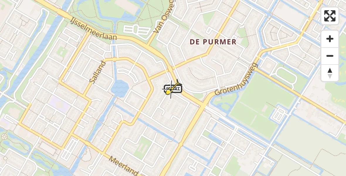 Routekaart van de vlucht: Lifeliner 1 naar Purmerend, Lauwersmeer