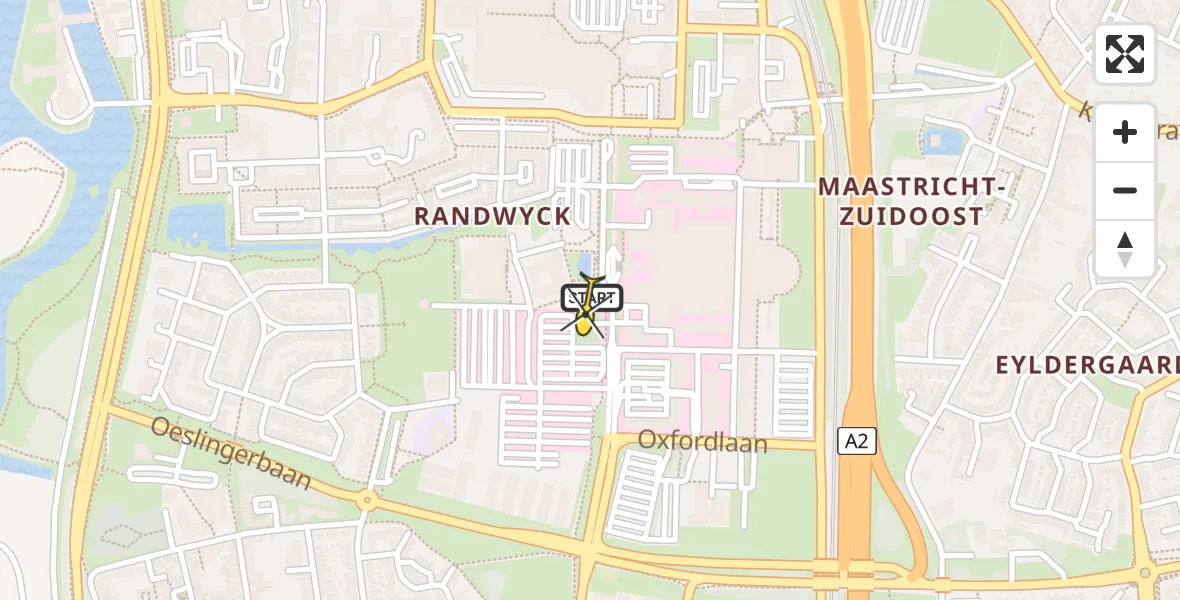 Routekaart van de vlucht: Lifeliner 3 naar Maastricht UMC+, P Debyelaan