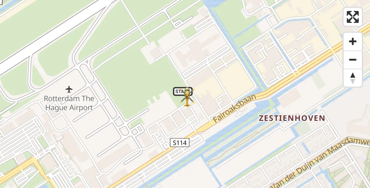 Routekaart van de vlucht: Lifeliner 2 naar Rotterdam The Hague Airport, Brandenburgbaan