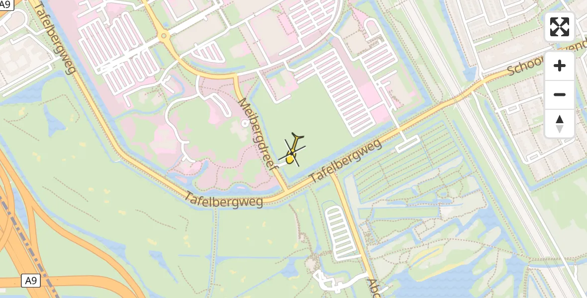 Routekaart van de vlucht: Lifeliner 1 naar Academisch Medisch Centrum (AMC)