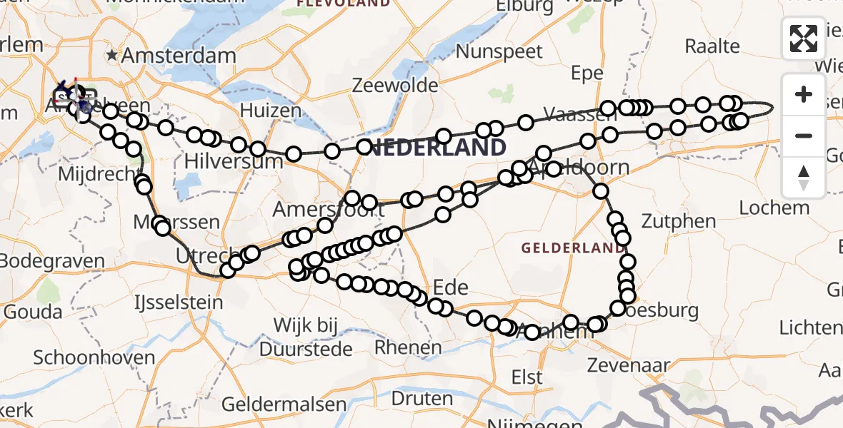 Vluchtroute Politiehelikopter Schiphol - Schiphol, 02 februari 2025, 15:10