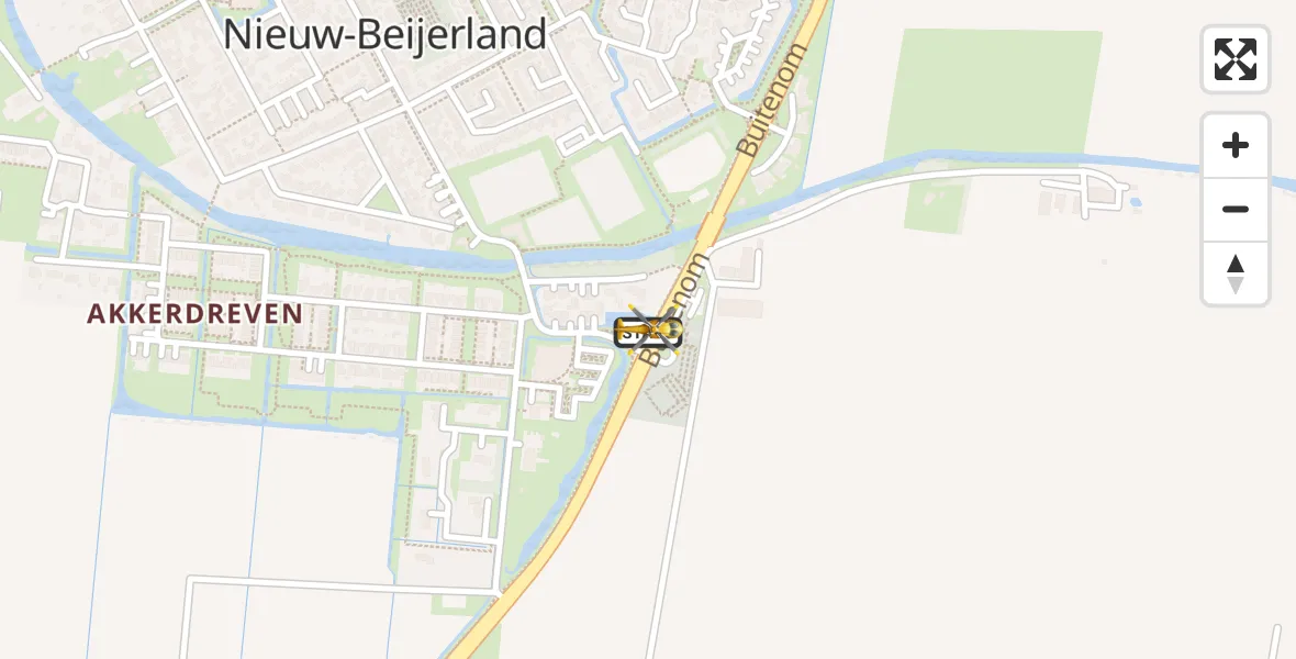 Vluchtroute Traumahelikopter Nieuw-Beijerland - Nieuw-Beijerland, 02 februari 2025, 16:32