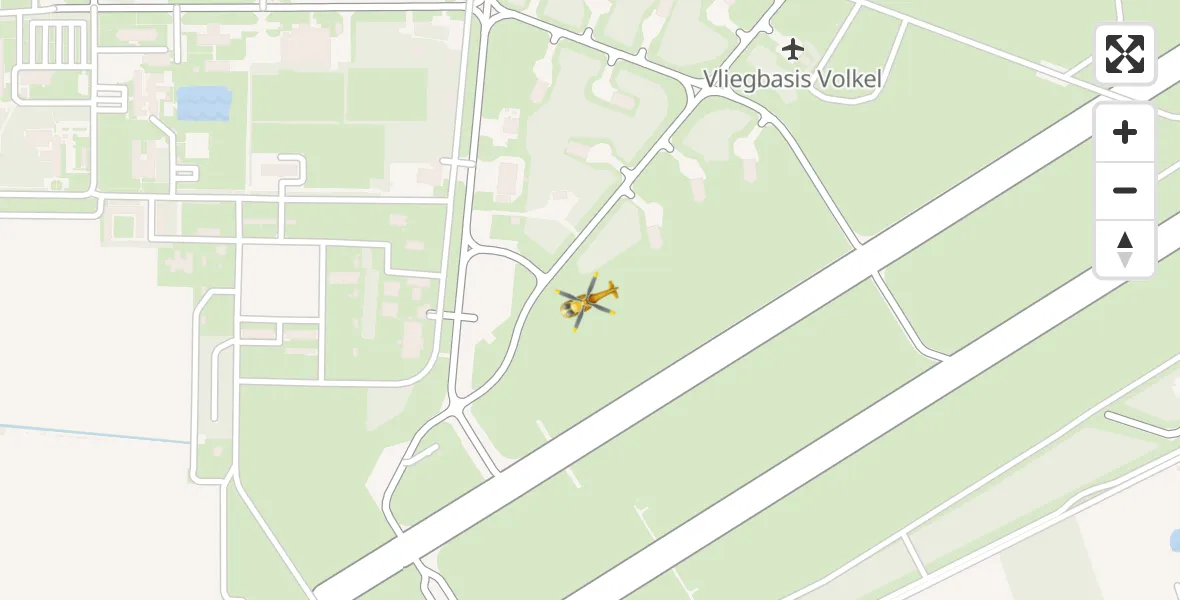 Vluchtroute Traumahelikopter Vliegbasis Volkel - Vliegbasis Volkel, 02 februari 2025, 18:51