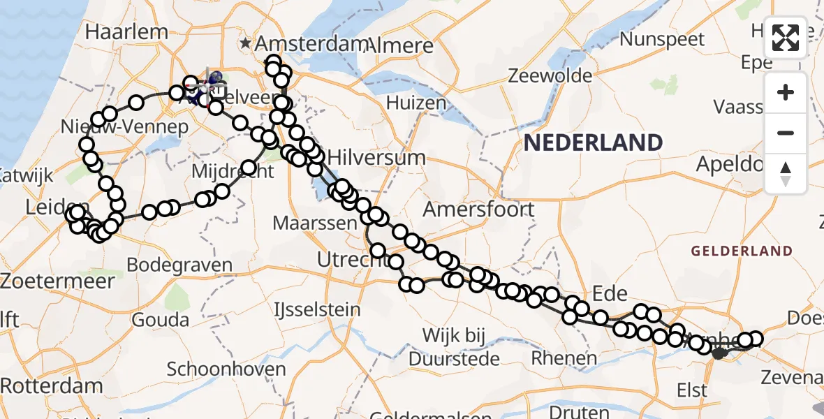 Vluchtroute Politiehelikopter Schiphol - Schiphol, 02 februari 2025, 19:19