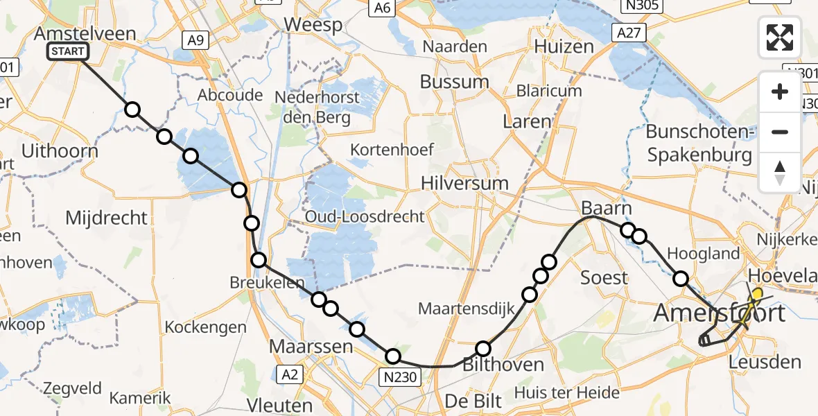 Routekaart van de vlucht: Politiehelikopter naar Amersfoort, Poortwachter