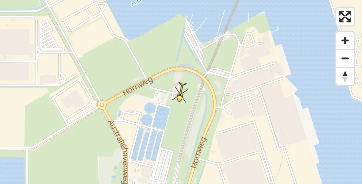 Routekaart van de vlucht: Lifeliner 1 naar Amsterdam Heliport