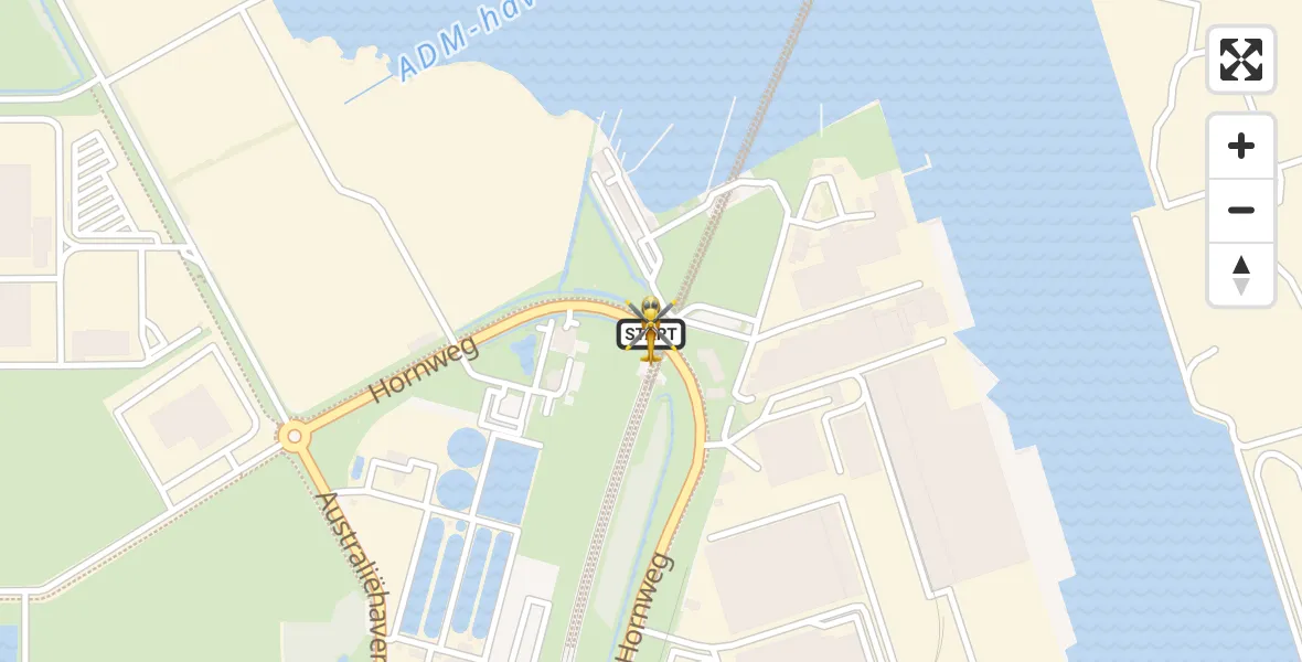 Vluchtroute Traumahelikopter van Amsterdam Heliport naar Amsterdam Heliport