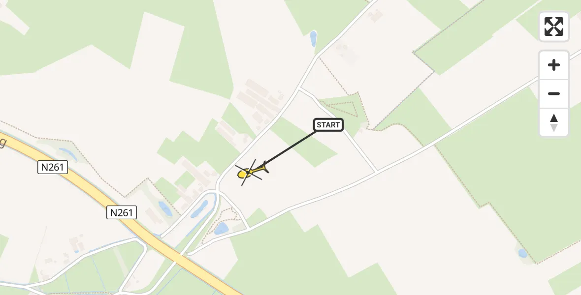 Routekaart van de vlucht: Lifeliner 3 naar Tilburg, Quirijnstokstraat