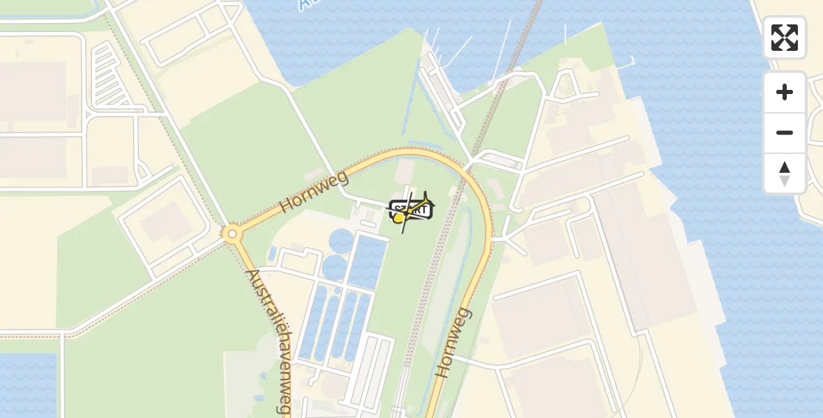 Vluchtroute Traumahelikopter van Amsterdam Heliport naar Amsterdam Heliport
