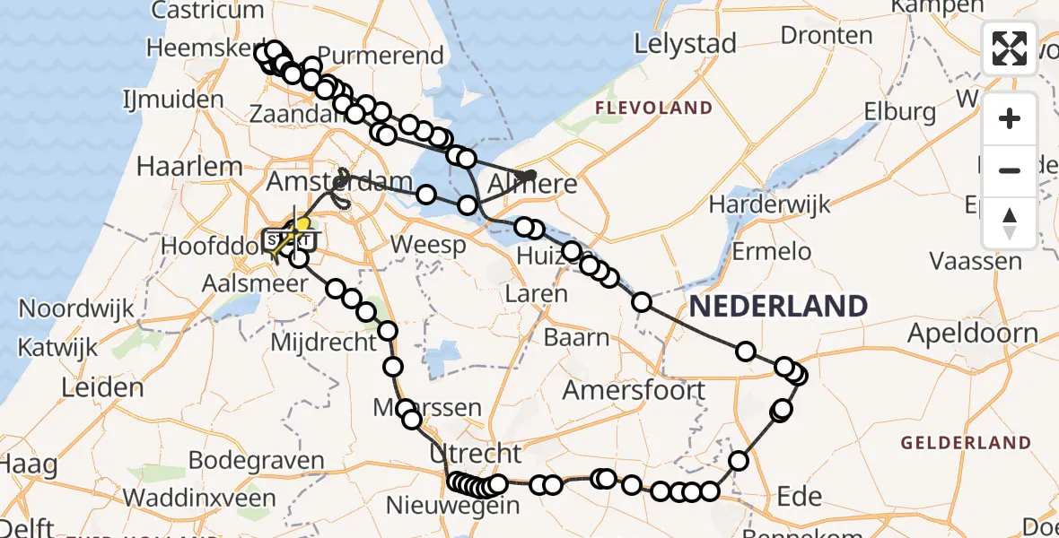 Routekaart van de vlucht: Politieheli naar Schiphol, Van Weerden-Poelmanweg