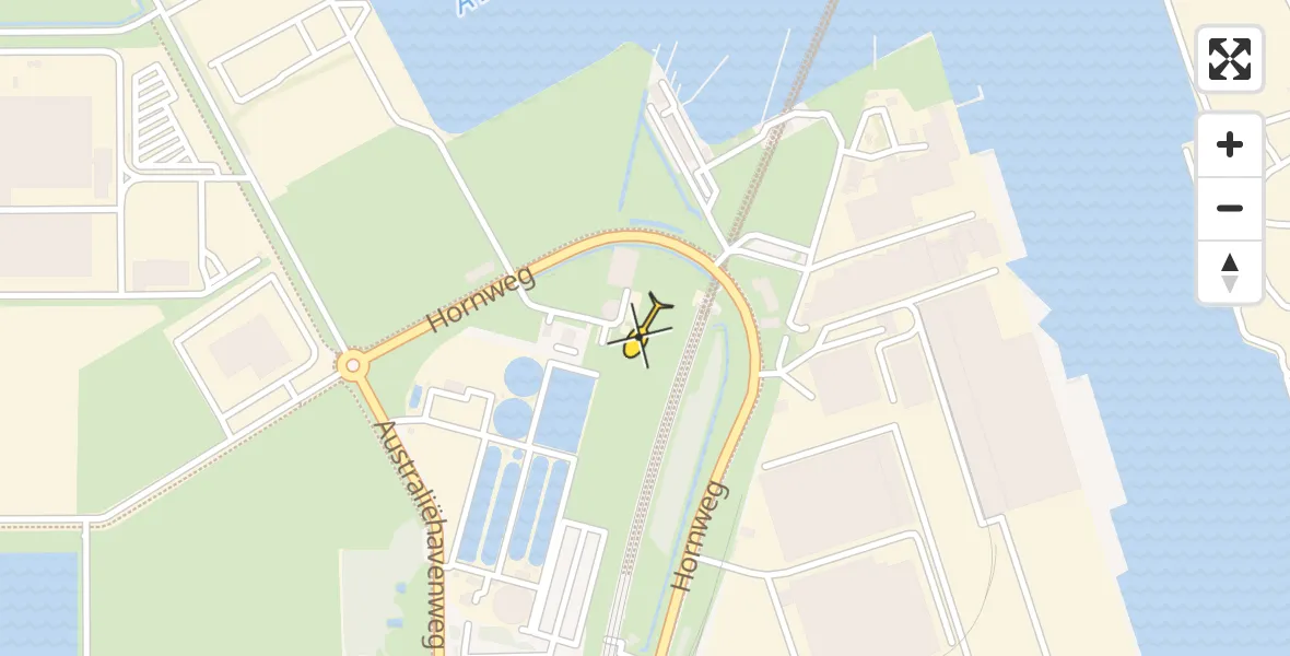 Vluchtroute Traumahelikopter van Amsterdam Heliport naar Amsterdam Heliport