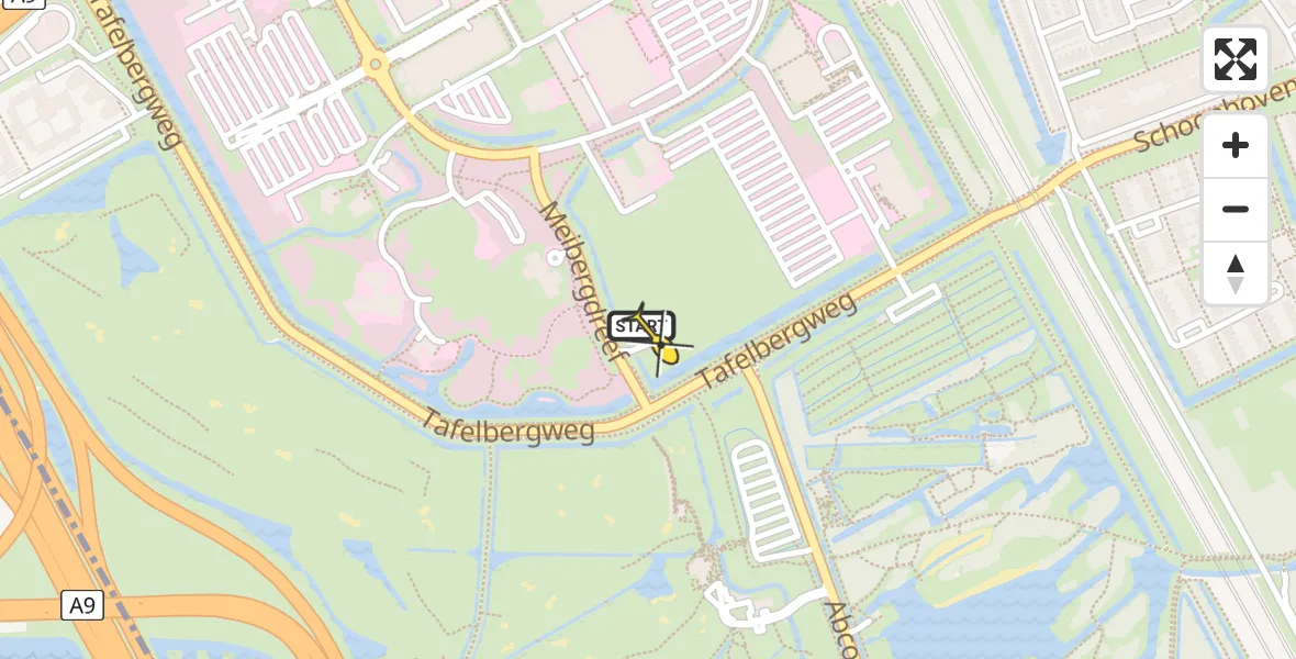 Routekaart van de vlucht: Lifeliner 1 naar Academisch Medisch Centrum (AMC), Helipad