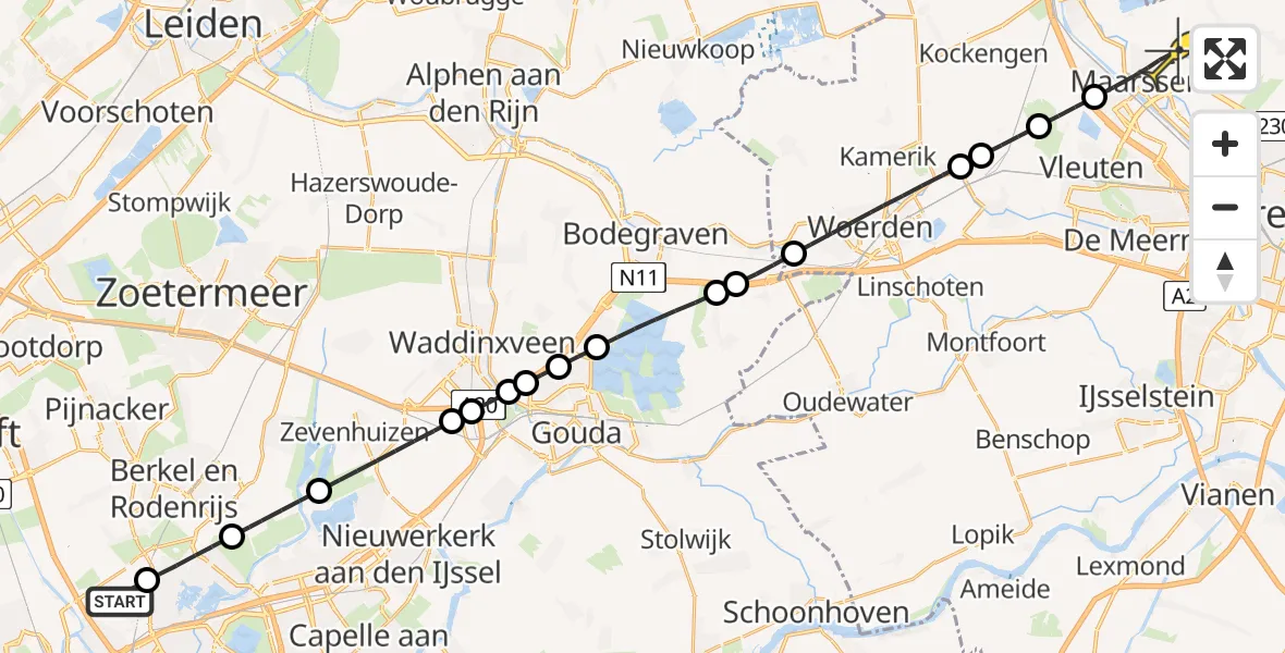 Routekaart van de vlucht: Lifeliner 2 naar Maarssen, Bovendijk