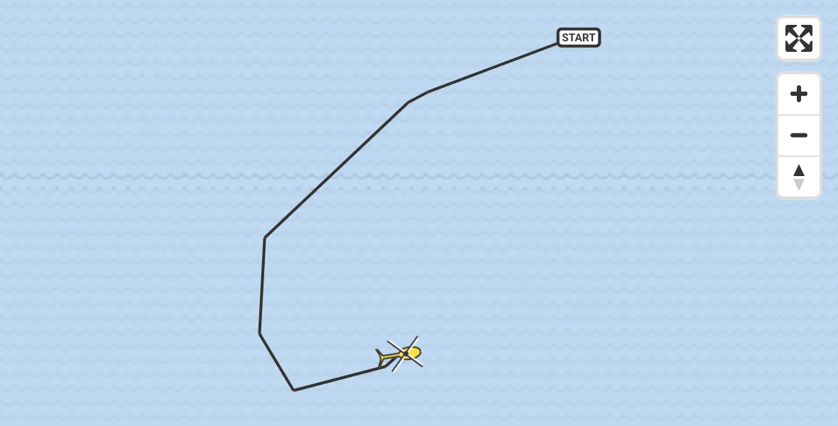 Vluchtroute Kustwachthelikopter van  naar 