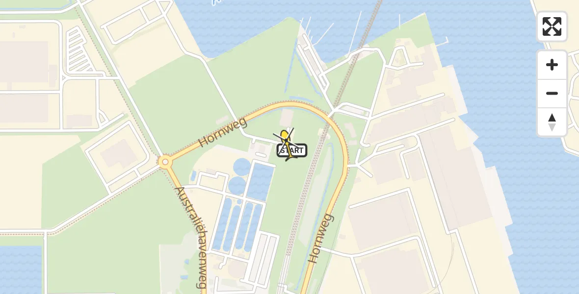 Routekaart van de vlucht: Lifeliner 1 naar Amsterdam Heliport, Hornweg