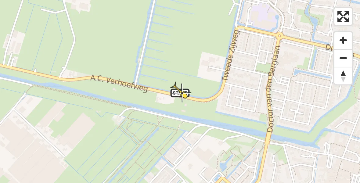 Routekaart van de vlucht: Lifeliner 1 naar Mijdrecht, A.C. Verhoefweg