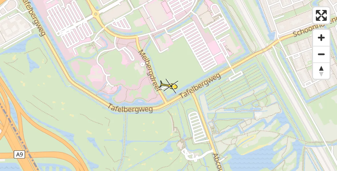 Routekaart van de vlucht: Lifeliner 1 naar Academisch Medisch Centrum (AMC)