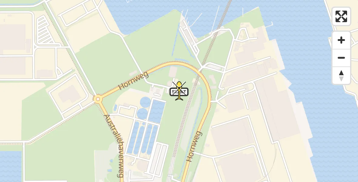 Vluchtroute Traumahelikopter van Amsterdam Heliport naar Amsterdam Heliport