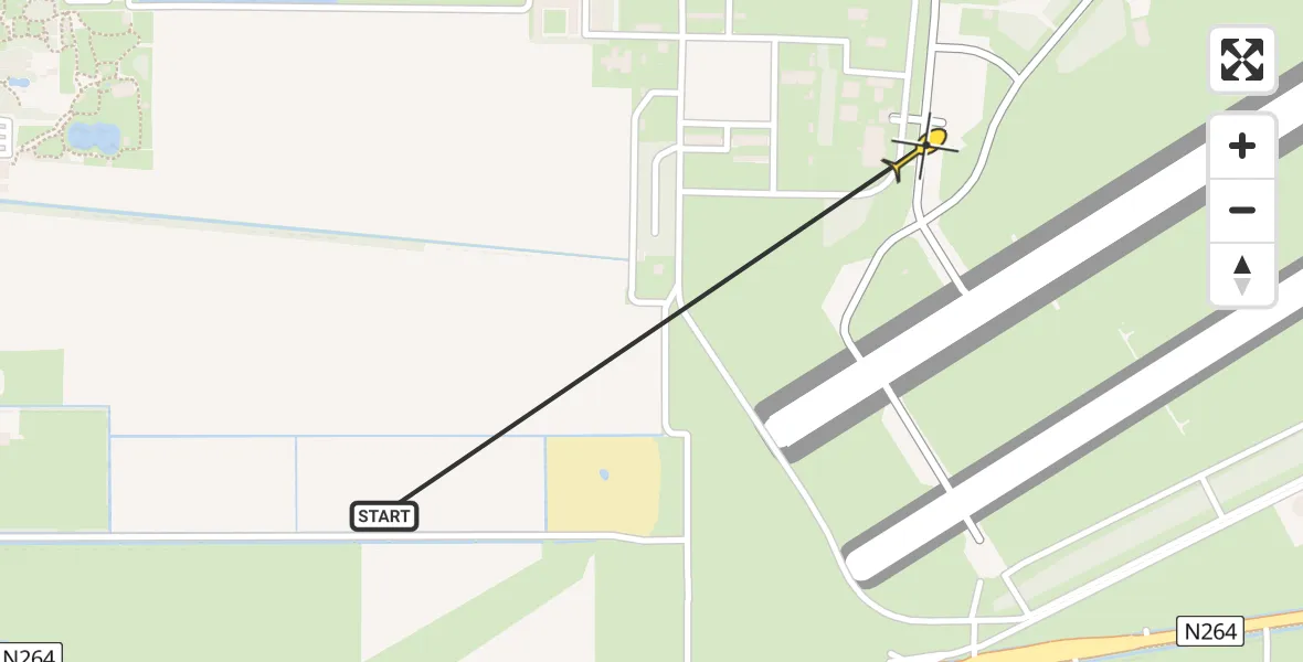 Routekaart van de vlucht: Lifeliner 3 naar Vliegbasis Volkel, Zeelandsedijk