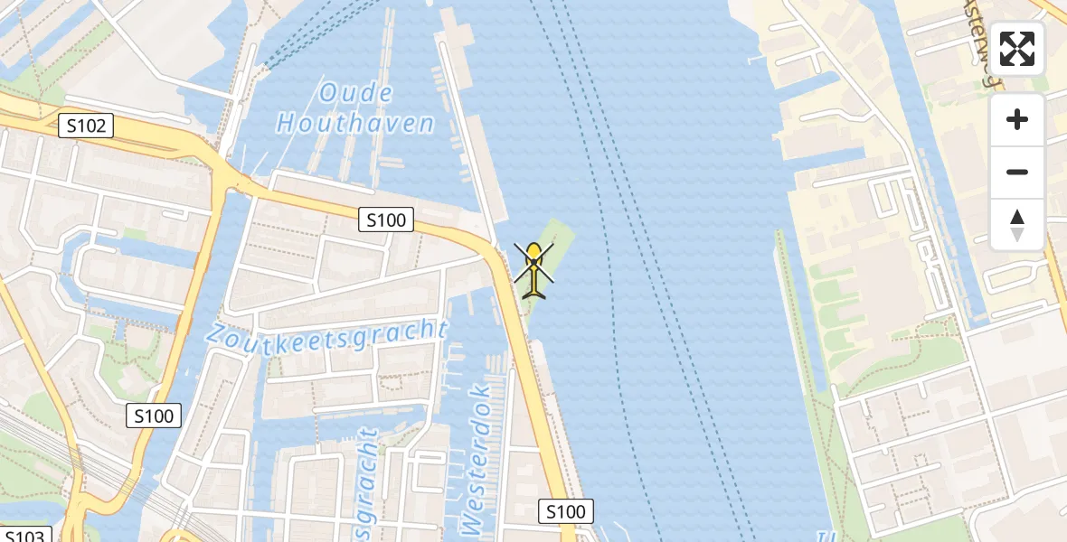 Routekaart van de vlucht: Lifeliner 1 naar Amsterdam