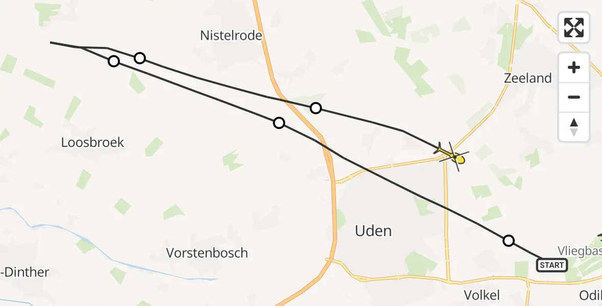 Routekaart van de vlucht: Lifeliner 3 naar Uden, Industrielaan