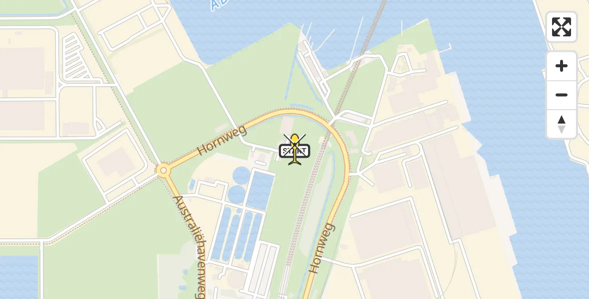 Vluchtroute Traumahelikopter van Amsterdam Heliport naar Amsterdam Heliport