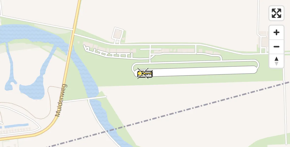 Routekaart van de vlucht: Kustwachthelikopter naar Vliegveld Midden-Zeeland, Calandweg