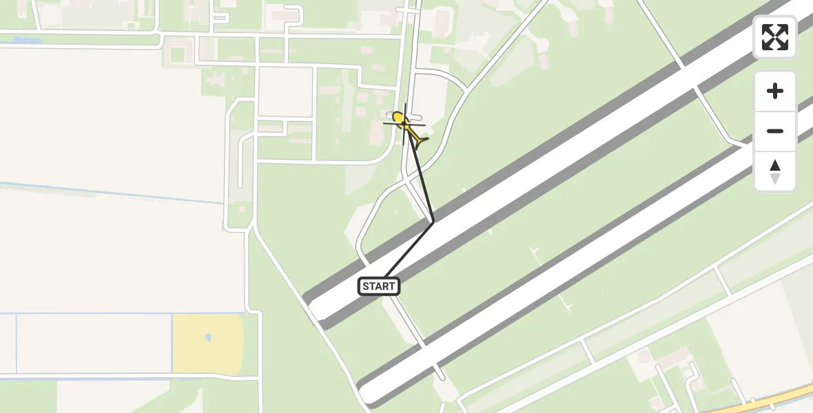 Routekaart van de vlucht: Lifeliner 3 naar Vliegbasis Volkel, Zeelandsedijk