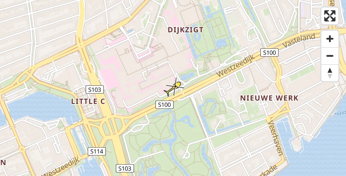 Routekaart van de vlucht: Lifeliner 2 naar Erasmus MC