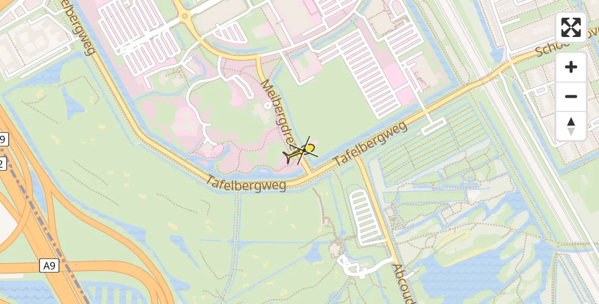 Routekaart van de vlucht: Lifeliner 1 naar Academisch Medisch Centrum (AMC)