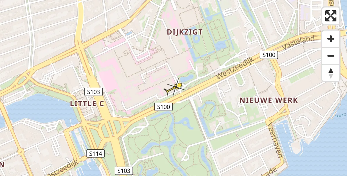 Routekaart van de vlucht: Lifeliner 2 naar Erasmus MC