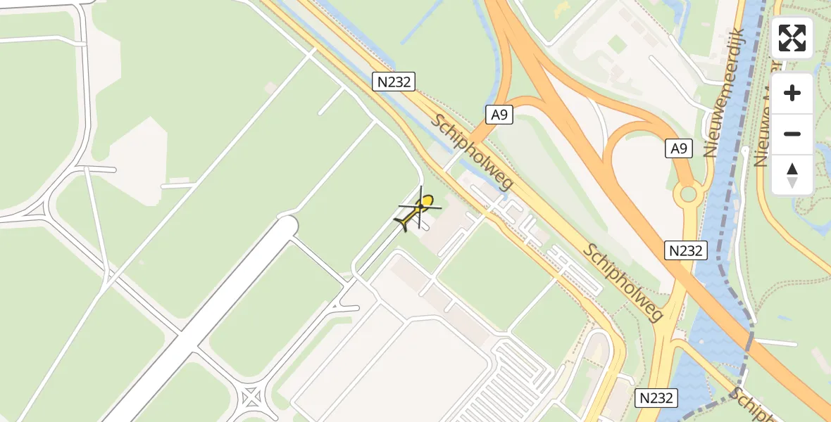 Vluchtroute Politiehelikopter van Schiphol naar Schiphol