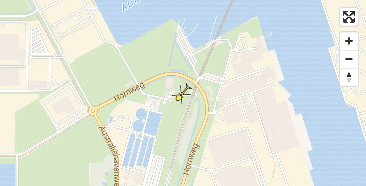 Vluchtroute Traumahelikopter van Amsterdam Heliport naar Amsterdam Heliport